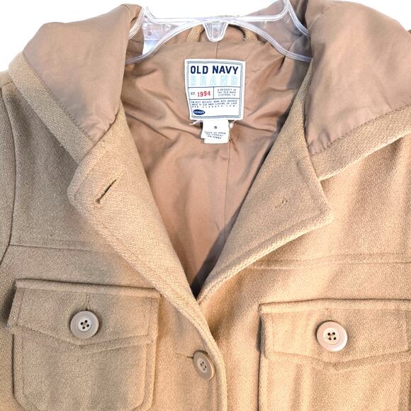 Old Navy Women's Coat Small S Tan Misses Size 4 6 Jacket - Picture 3 of 8